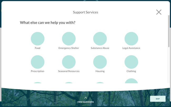 Screenshot of support services widget on My Colorado Journey