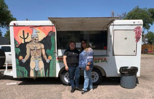 Food truck entrepreneur Bryssa and Mom, Connie, proudly stand by food truck serving southern Colorado.